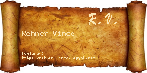 Rehner Vince névjegykártya
